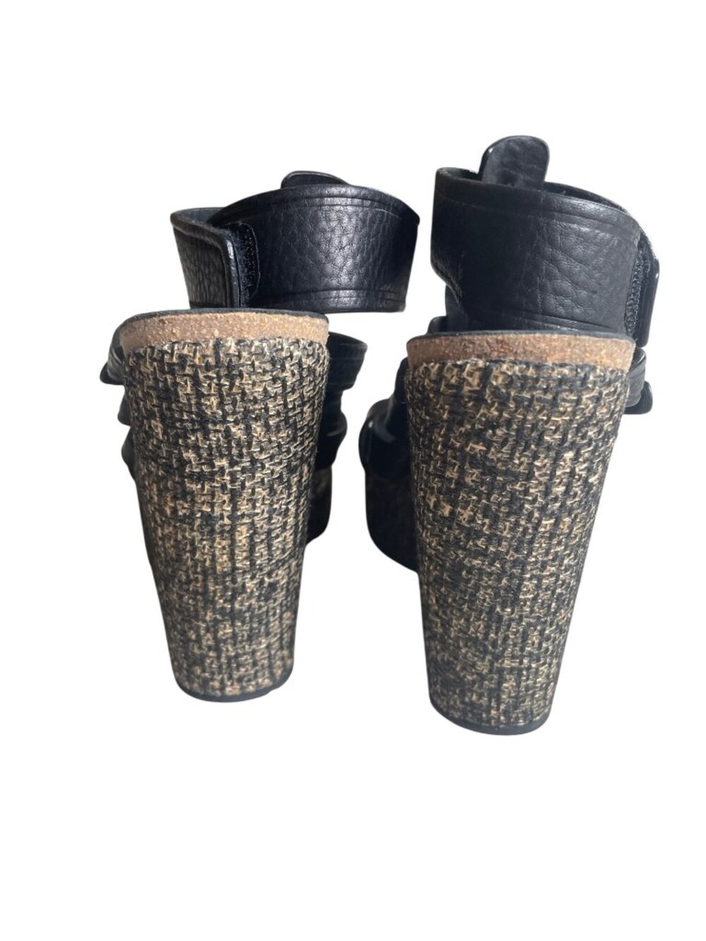 Pedro Garcia Taylin Texture Tweed Wedge Gladiator Leather Sandals Women's 38 7.5 - Picture 4 of 10